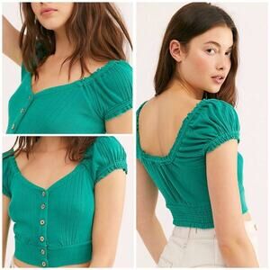 We The Free • Brighter Days Cropped Puff Sleeve Sweater